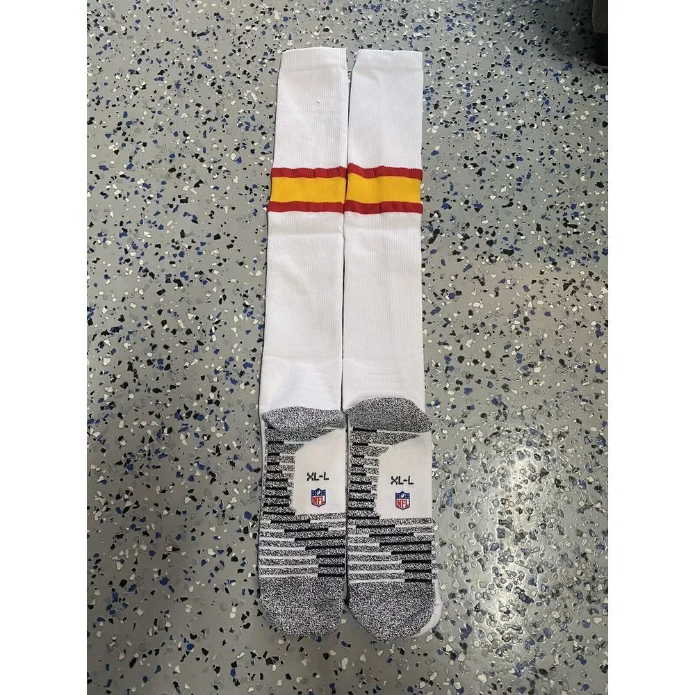 Nike NFL Authentics Socks Quick Grip XL White Red Player Team Issued New Chiefs